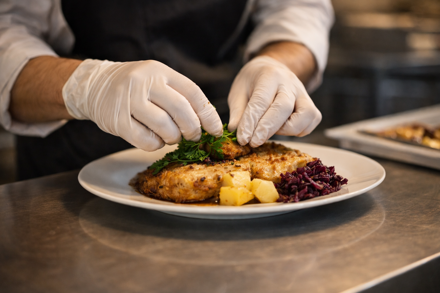 Kuchař v rukavicích